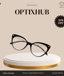 Gọng kính mắt mèo đen cá tính
